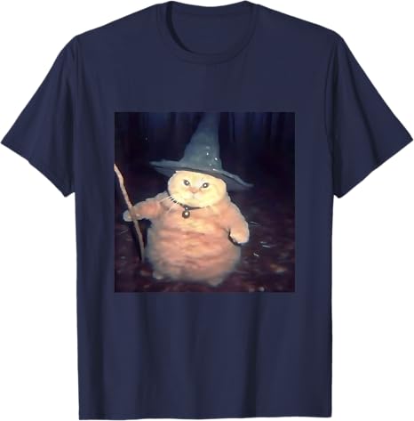 Zauberer Katze Seltsam und Lustig Halloween Katze Meme T-Shirt Humorvolle Mode Niedliches Katzenmuster Set Kurzarmhemd Herren T-Shirt