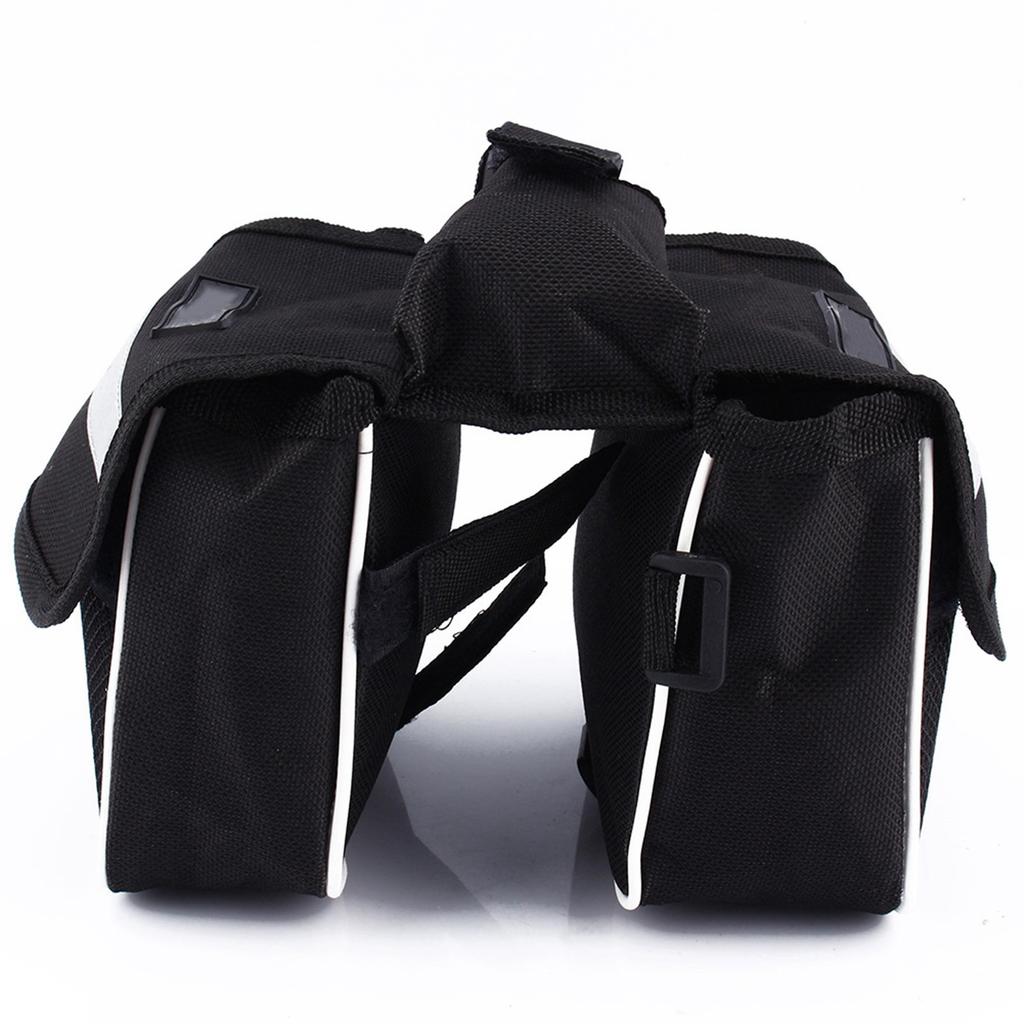 Bike Cycling Frame Saddle Front Tube Bag Double Side Pouch Black