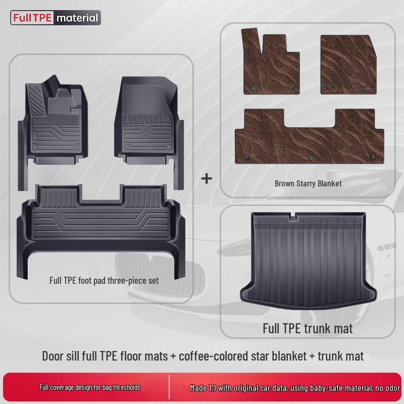 BYD Leopard Titanium 7 Five-Seater Double Layer TPE 2025 Floor Mats Kit