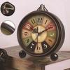 Vintage Metal Analog Alarm Clock Large Display Non-Ticking Silent Battery Operated Bedroom Retro Desk Quartz Clock Children Students Birthday Gift