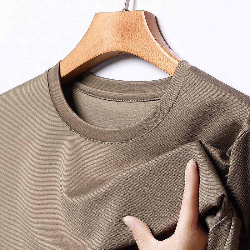 Mulberry Silk Men's T-shirt Round Neck Half-sleeved Ice Silk Youth Men's T-shirt Polo Shirt Male