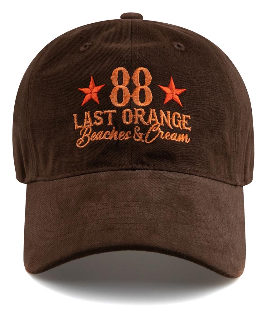 Bichiseuaenkeulim Last Orange Cotton Ball Cap-Brown