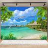 Tropical Beach Ocean Photography Backdrop Summer Seaside Palm Tree Nature Scenery Baby Birthday Holiday Party Photo Background