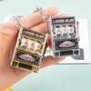 Porte-clés Machine à sous Fruitée Drôle 1 Pièce Mini Portable Jeu Jouet Porte-clés Mignon Pendentif Sac à Dos pour Cadeau de Vacances en Famille