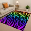 HD Zebra Tiger Leopard Tier Streifen Druck Kunst Wohnzimmer Rutschfeste Teppichmatte für Schlafzimmer Spielzimmer Sofa, Heimdekoration Fußmatte