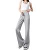 Dames Uitlopende Broek Elastische Hoge Taille Verstelbaar Trekkoord Atletische Losse Broek met Zakken Casual Effen Kleur Casual Broek