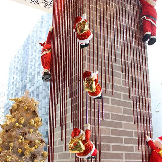 Santa Claus Climbing Doll Christmas Tree Rope Christmas Decoration Plush Climbing Old Man Hanging