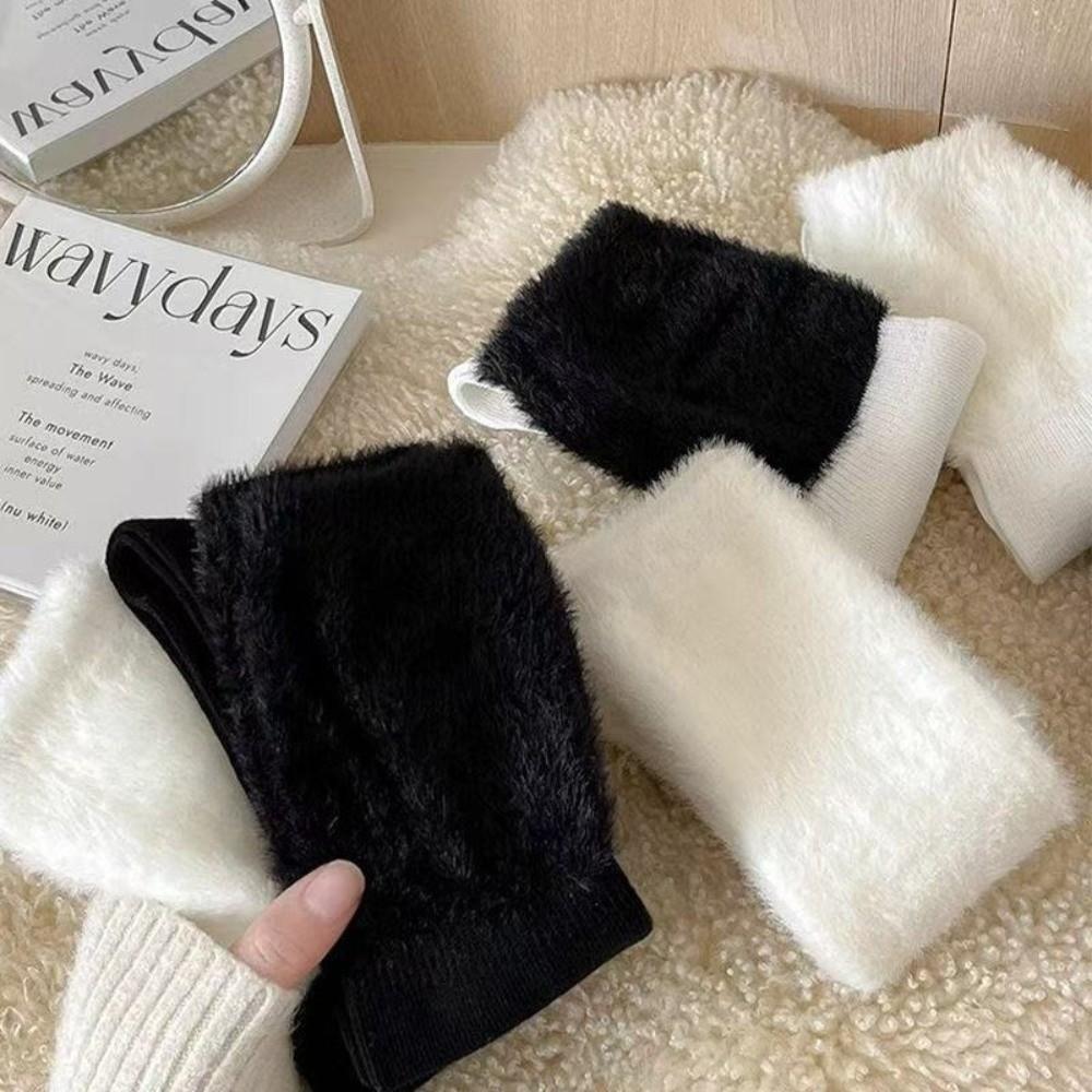 Mink Velvet Mid-tube Socks Thick Hosiery New Leg Warmers Autumn and Winter