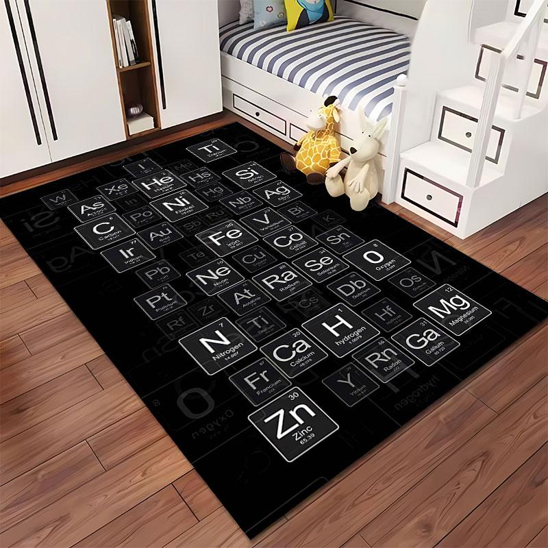 Periodic Table Design Carpet Suitable As a Non-slip Mat for the Living Room or Bedroom Sofa