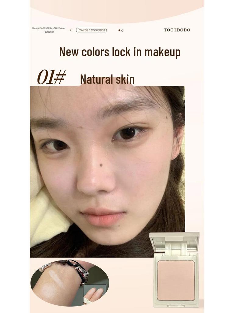 TOOTDODO True Face Soft Bare Skin Powder Foundation: Concealing, Brightening, Matte Finish, Long-lasting Oil Control Setting Powder.