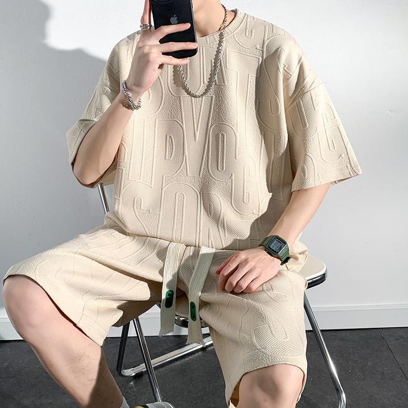 Men's Loose Fit Summer T-Shirt and Shorts Set - Plus Size Casual Trend