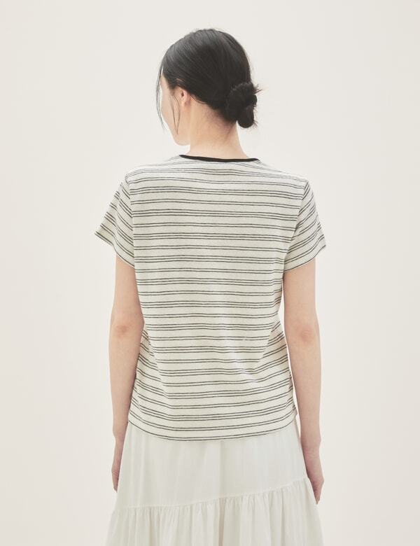 ROEM Striped Short Sleeve T-Shirt Rmhwg37R11