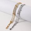 Stainless Steel Wrap Beaded Bracelets Round Beads Party Jewelry Stylish Snake Chain Bracelet  Women