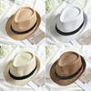 Summer Beach Gangster Cap Cowboy Fedora Hat Sun Hat Jazz Dress Hat Straw Panama Cap