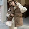 Women's Autumn Winter Korean Style Stand Collar Loose Outer Wear Sleeveless Cotton Padded Jacket Cotton Gilet Waistcoat