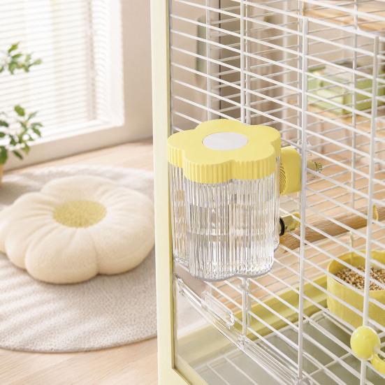 Automatic Bird Water Dispenser for Cage, Inside Outside Cage Mount Magnetic Parrot Water Feeder, Transparent Bird Water Bottle for Cockatiel Budgie