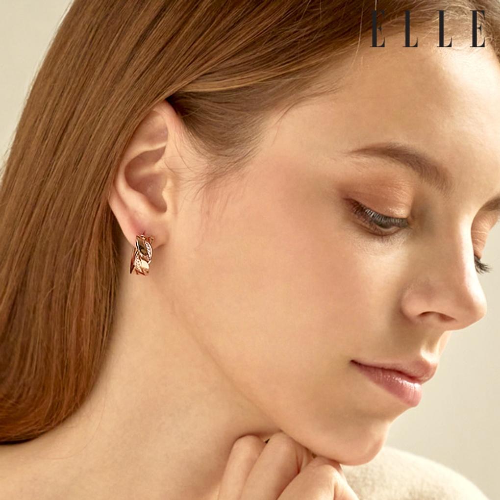 Boucles d'oreilles 14K Twist One-Touch (Épingle en or) ELGPEE410