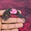 Thulite Real Gemstone Pendant Copper Wire Wrapped Handmade Jewelry Fish Pendant