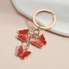 Key Chain Butterfly Charms Tassel Stainless Exquisite Shoulder Bag Schoolbag Decoration Hanging Pendant Smooth Car Key Keyring Purse Bag Accessories