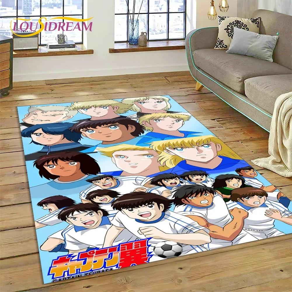 3D Cartoon Captain Tsubasa Football Carpet Rug for Bedroom Living Room Home Sofa Decoration,Children Game Large Decor Floor Mat