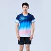 New Badminton Jersey Suit Men's and Women's Short-sleeved Quick-drying Air Volleyball Jersey, Tennis Jersey, Table Tennis Competition Printed Jersey