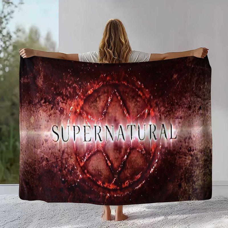 SPN Supernatural Dean Sam TV Flannel Blanket,Ultra Soft Warm Plush Throw for Home Bedroom Bed Sofa Cover Office Camping Picnic