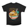 Men Casual Shirts Short Sleeves YUMMY NOODLE CREATURE Black Tees Oversized T-shirts