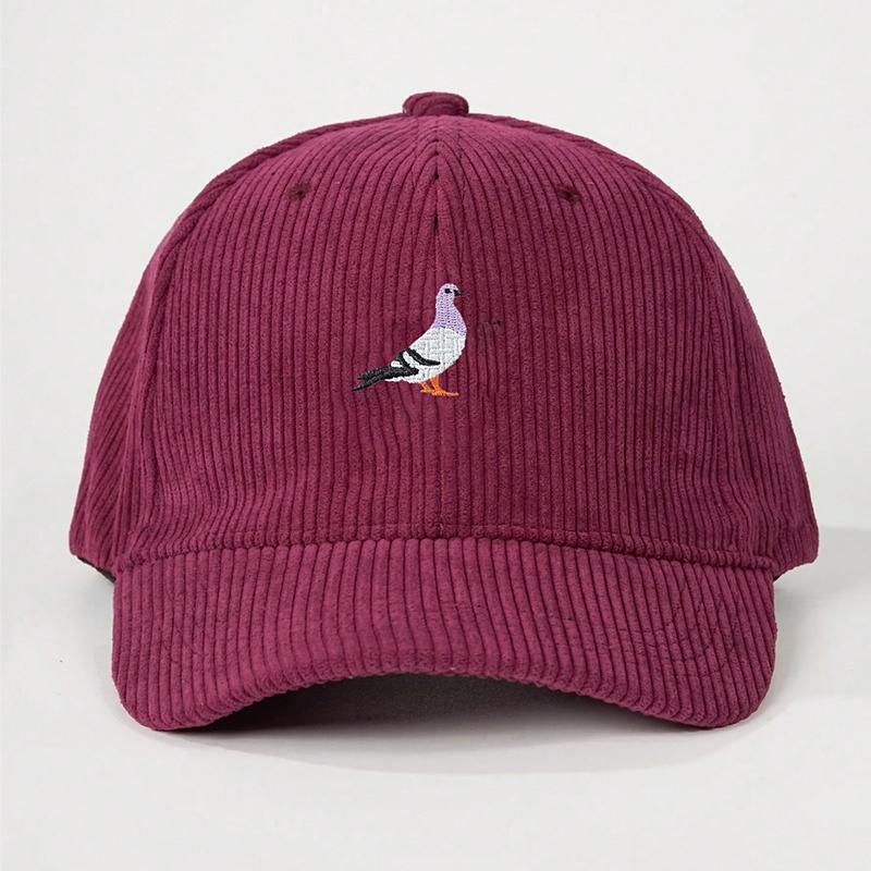 Baseball Cap Suitable for All Seasons, Pigeon Embroidery Pattern, Men's and Women's Daily Casual Fashion, Outdoor Sun Protection
