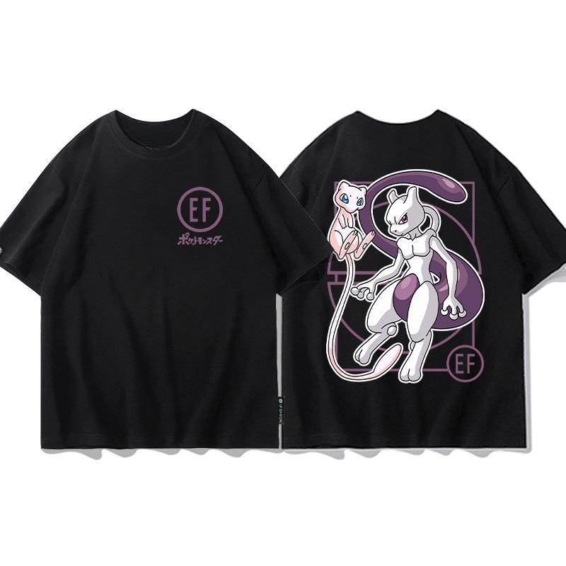 2026 Summer Charizard Evolution Double Sided Print Tshirt 100 Cotton Oversized Couple Family Tee For Travel Sports