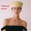 Women'S New 100% Natural Straw Beret  Men'S Summer French Sun Hat Circle Flattop Top Straw Hat Church Derby Party  Pillbox Hat