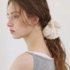 Lace Flower Stripe Scrunchie_Large_Beige