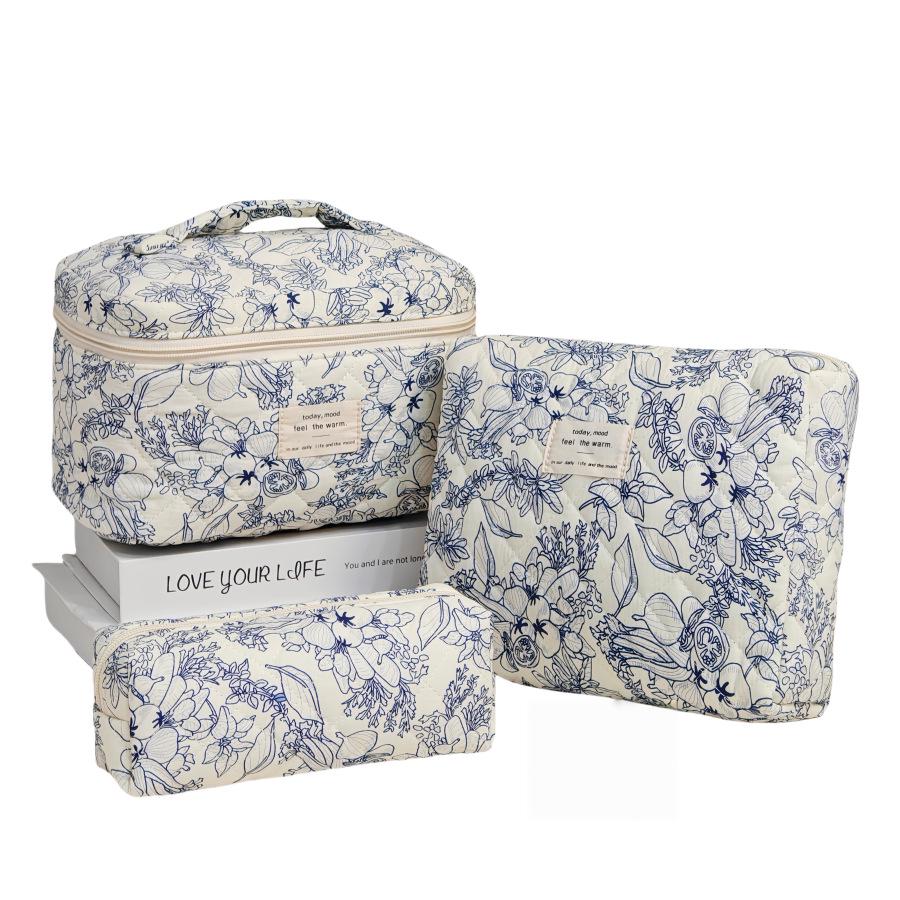 Lightweight Printed Travel Makeup Bag - Large Capacity Coin Purse & Brush Storage