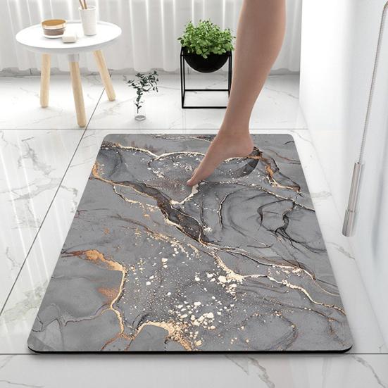 Kúpeľňová rohožka s mramorovým vzorom, Absorpčná rohožka z rozsievkovej zeminy, Protišmyková rohožka pred dvere, Mramorová podlahová rohožka do sprchy, vane, kuchynského drezu