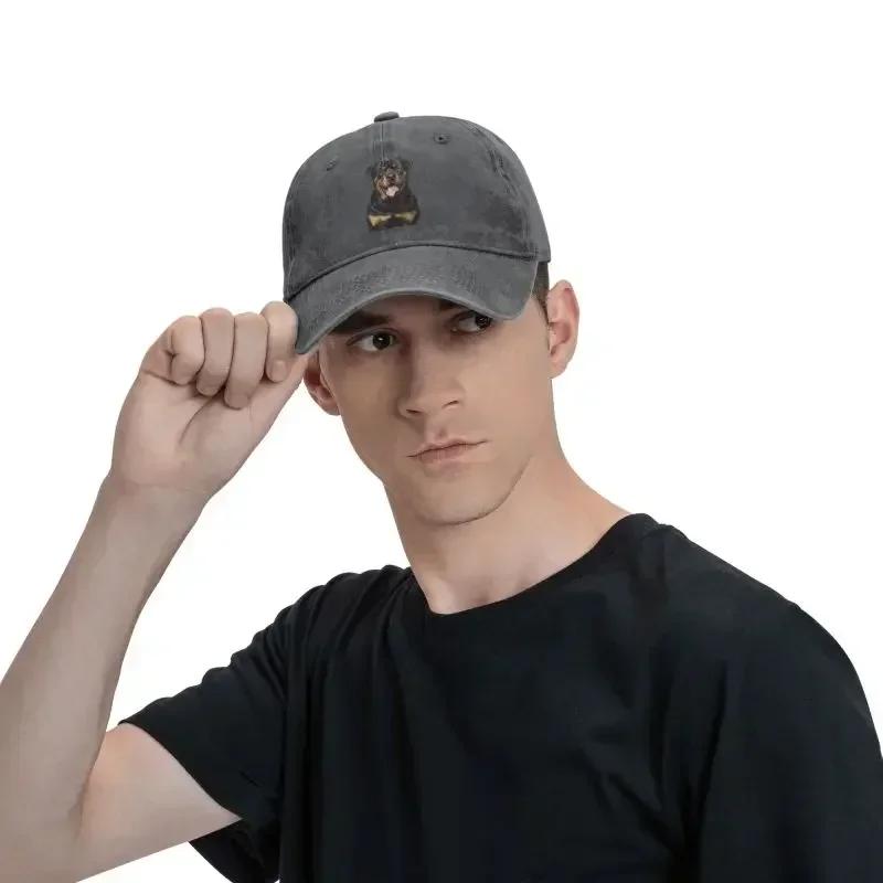 Fashion Cotton Rottweiler Dog Baseball Cap Women Men Personalized Adjustable Adult Dad Hat Summer