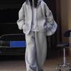 Solid Hooded Cardigan Sweatshirt For Women Drawstring Zipper Long Sleeve Loose Jackets Autumn