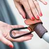 360 Rotate PU Leather Trolley Baby Bag Stroller Hook Mountaineering Buckle Stroller Hook Removable Hook 1pcs