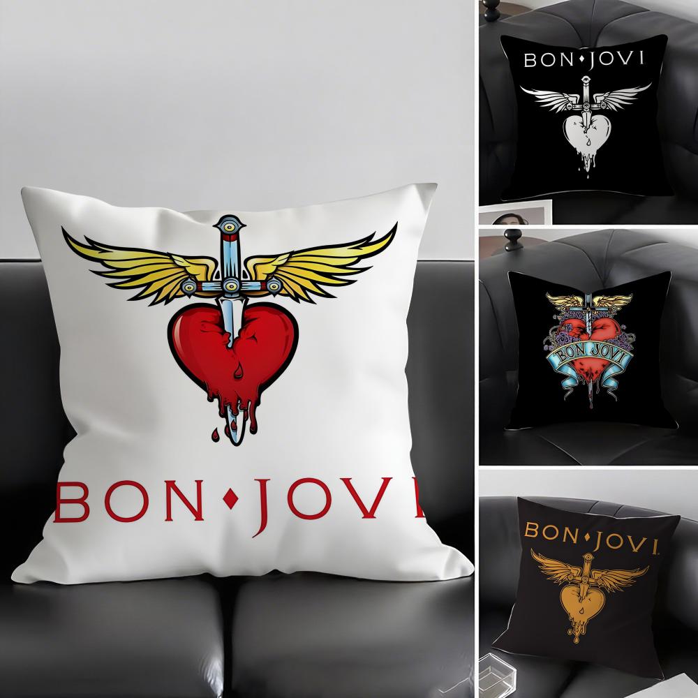 B-Bon Jovis Band Cushion Cover Pillowcase Ultra Soft Skin Friendly Fabric Cloud Like Comfort & Concealed Zipper