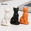 Nordic Style Home Ornament Modern Minimalist Cat Figurine, Abstract Statue Ornament, Resin Artistic Smooth Accents Animal Sculpture for Living