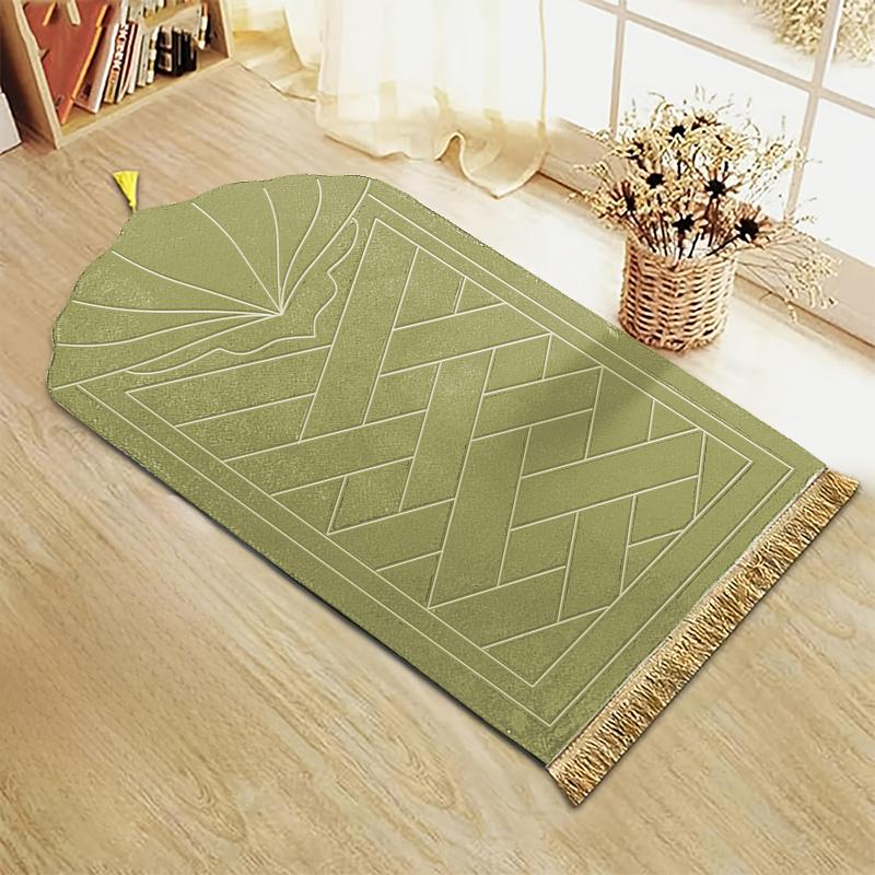 Prayer Mat With Tassel Embossed Prayer Mat Soft Texture And Simple To Carry Can Be Used In Many Scenes Thick Sponge