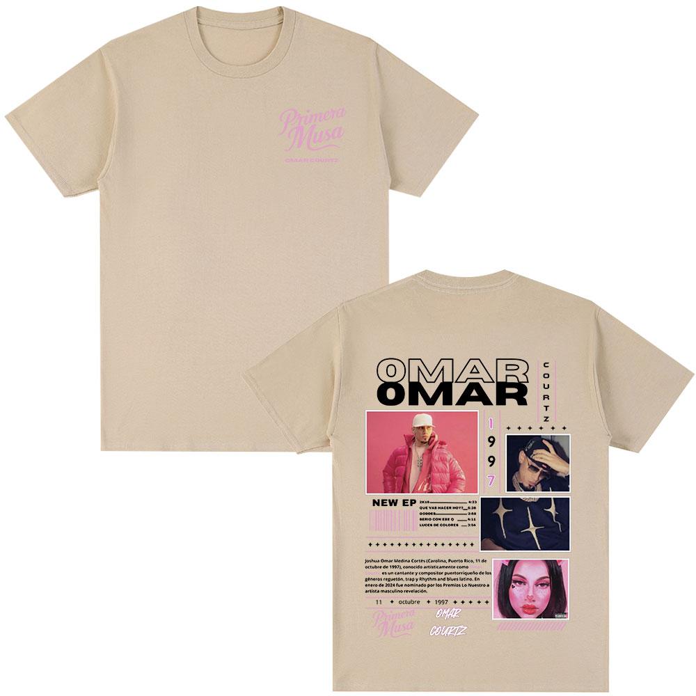 2025 Summer Omar Courtz Primera Musa Album Tour Merch 100 Pure Cotton Printed Tshirt Men  Hip Hop Fashion Casual Short Sleeve