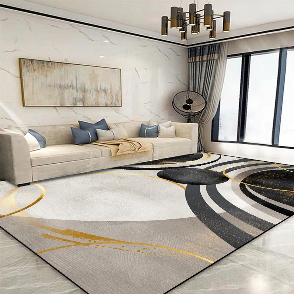 Modern Gouden Geometrisch Tapijt voor Woonkamer Grote Oppervlakte Decoratie Huiskleden voor Slaapkamer Zacht Antislip 200x300 Lounge Bankmat