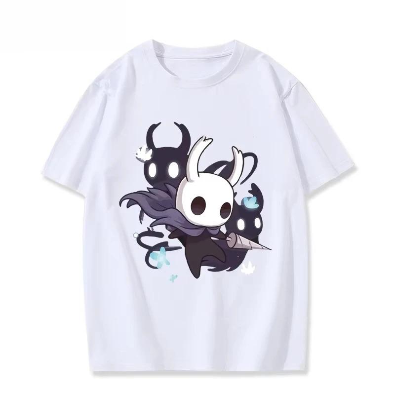 Hollow Knight The Knight Resting On Bench Character Collage Graphic White T-Shirt | Indie Game Fan Cute Streetwear Merch Tee