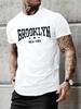 New York Brooklyn Buchstabendruck Herren Freizeit Sommer T-Shirt Rundhals Bequemes Kurzarm T-Shirt