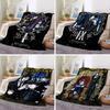 Cartoon Black Butler Flannel Blanket Anime Demon Butler Pattern Decorative Throw for Home Travel Office Use