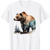 Majestic Grizzly Bear Deer Forest Scenic Nature Wildlife Art T-Shirt