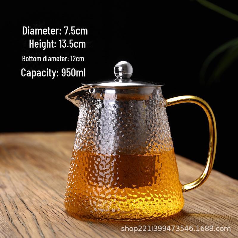 Heat-Resistant Thickened Glass Teapot with Stainless Steel Filter
