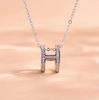 Women's Diamond 'H' Necklace - Elegant Hollow Design, Luxurious Clavicle Chain, Perfect Christmas Gift