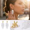 Personality Jellyfish Dangle Earrings Acrylic Starfish Charm Earrings Summer Jewelry Beach
