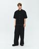 ZIOSONGZIO [Collection] Pleated Layered Crop Half Shirt Black Bi3Sh303Bk