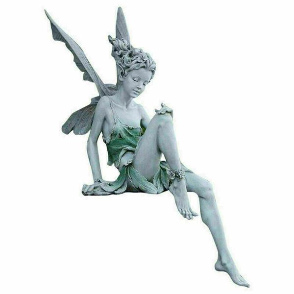 New Fairy Statue Garden Miniatures Outdoor Ornament Sitting Fairy Sculpture Yard Landscape Decoration